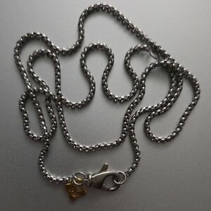 Silver Chain Necklace with Gold Charm